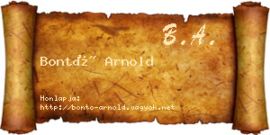 Bontó Arnold névjegykártya